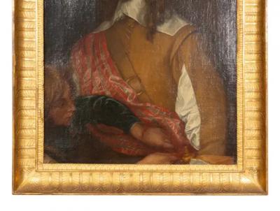 Framed Oil On Canvas Of A British Lord After Van Dyck