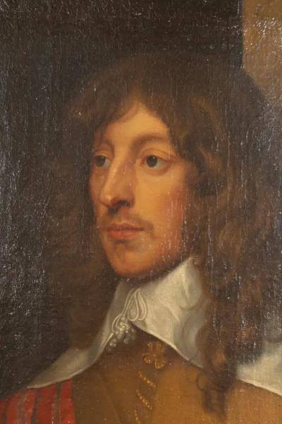 Framed Oil On Canvas Of A British Lord After Van Dyck