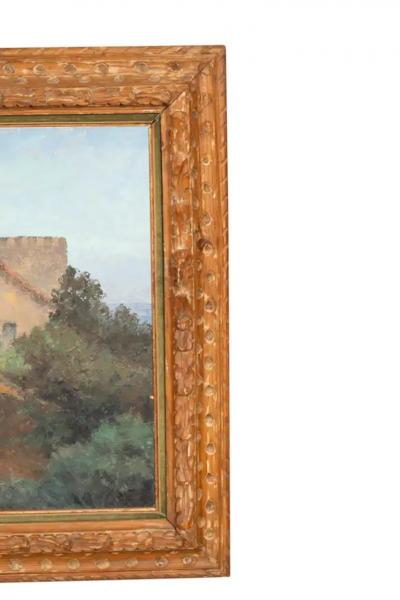 Framed Oil On Canvas Of Chateau de Savinac By Yvonne Laborde Germani