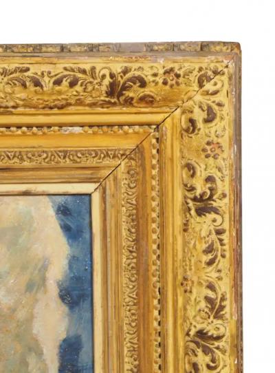 Framed Oil On Canvas Still Life With Wine Bottle