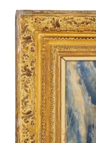 Framed Oil On Canvas Still Life With Wine Bottle