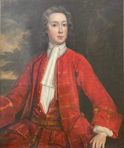 Framed Oil on Canvas of a Young Man Attributed to James Maubert