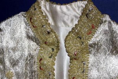 Framed Ottoman Coat with Metallic Thread Embroidery