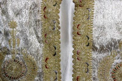 Framed Ottoman Coat with Metallic Thread Embroidery