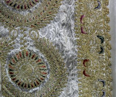 Framed Ottoman Coat with Metallic Thread Embroidery