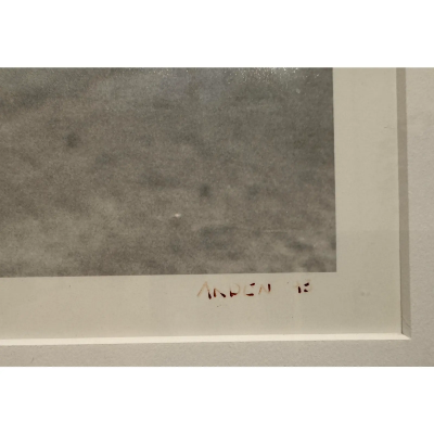 Framed Photograph of Auguste Rodin Nude Male Sculpture