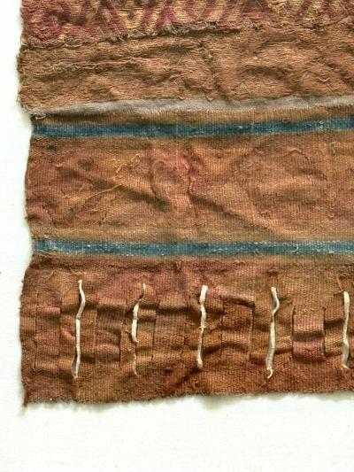Framed Pre Columbian Fine Textile Fragment from Chancay Culture