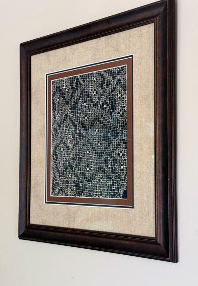 Framed Pre Columbian Gauze Textile Panel Chancay Culture