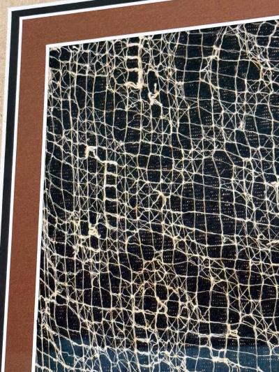 Framed Pre Columbian Gauze Textile Panel Chancay Culture