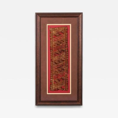 Framed Pre Columbian Woven Textile Fragment from Chimu Chancay Culture