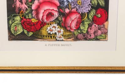 Framed Print of a Basket of Flowers