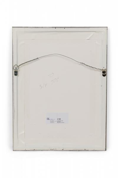 Framed Print of an Engraved Portrait Depicting a Seated Lady with an Urn