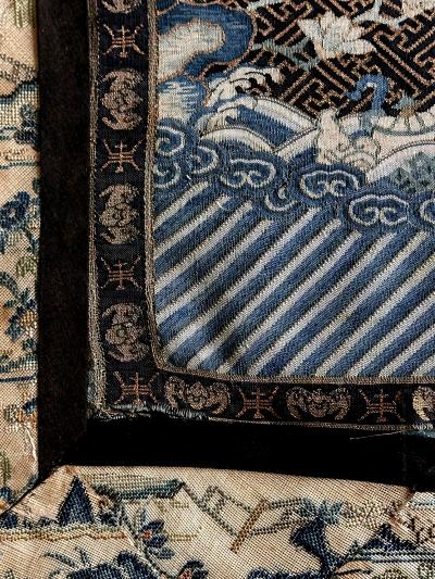 Framed Stunning Chinese Qing Dynasty Kesi Peacock Third Rank Badge