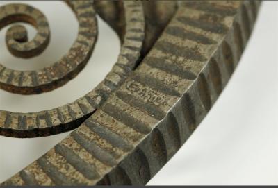 Fran ois Carion French Art Deco Francois Carion Iron and Charles Schneider Glass Table Lamp