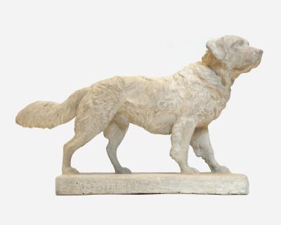Fran ois Charles Millet Faust Terre neuve dog plaster statuette by F C Millet France circa 1880
