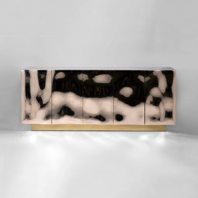 Fran ois Corbeau BRONZE BAS RELIEF CREDENZA 5 DOORS