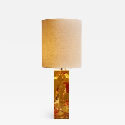 Fran ois Godebski Yellow Fractal Resin Table Lamp