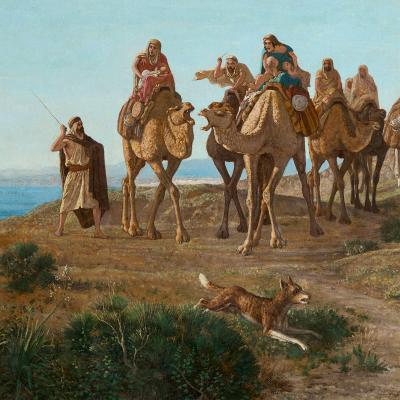 Fran ois Lauret Orientalist Oil Painting of an Algerian Caravan by Fran ois Lauret