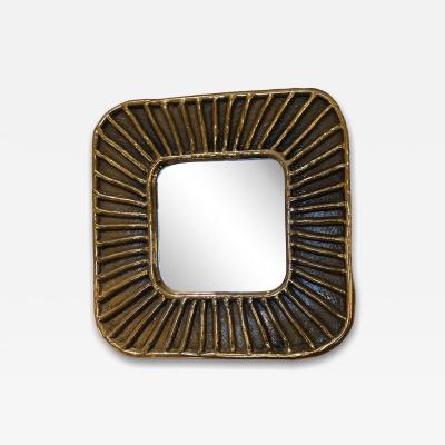 Fran ois Lembo Ceramic mirror by Fran ois Lembo France 1960s