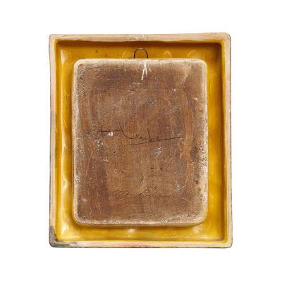 Fran ois Lembo Fran ois Lembo Mirror Ceramic Gold Red Black Jeweled Signed