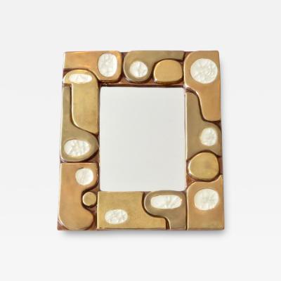 Fran ois Lembo Francois Lembo French Ceramic and Fused Glass Mirror