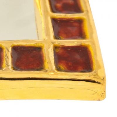 Fran ois Lembo Francois Lembo Mirror Ceramic Gold and Red Signed