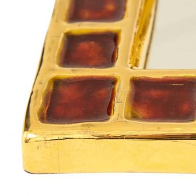 Fran ois Lembo Francois Lembo Mirror Ceramic Gold and Red Signed