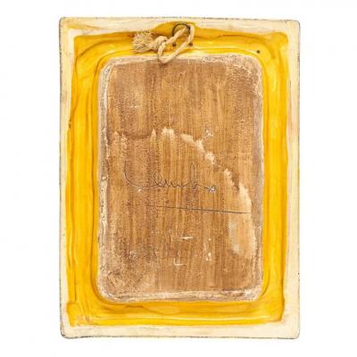 Fran ois Lembo Francois Lembo Mirror Ceramic Gold and Red Signed