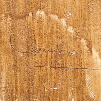 Fran ois Lembo Francois Lembo Mirror Ceramic Gold and Red Signed