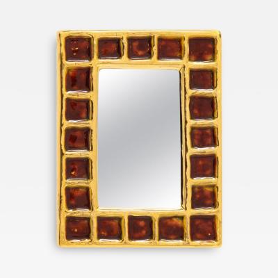 Fran ois Lembo Francois Lembo Mirror Ceramic Gold and Red Signed