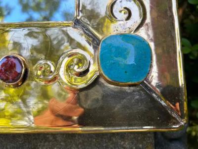 Fran ois Lembo Large French Modern Ceramic Mirror Signed F Lembo