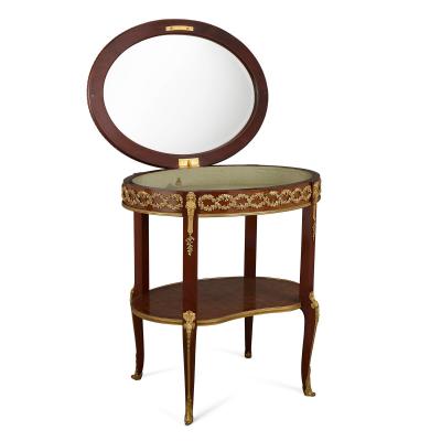 Fran ois Linke A gilt bronze and mahogany bois satine vitrine table by Francois Linke