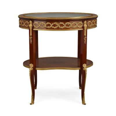Fran ois Linke A gilt bronze and mahogany bois satine vitrine table by Francois Linke