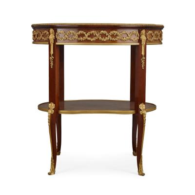 Fran ois Linke A gilt bronze and mahogany bois satine vitrine table by Francois Linke
