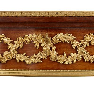Fran ois Linke A gilt bronze and mahogany bois satine vitrine table by Francois Linke