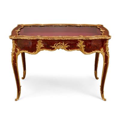Fran ois Linke A large Louis XV style ormolu mounted marquetry table vitrine by Linke