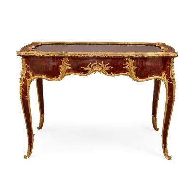 Fran ois Linke A large Louis XV style ormolu mounted marquetry table vitrine by Linke