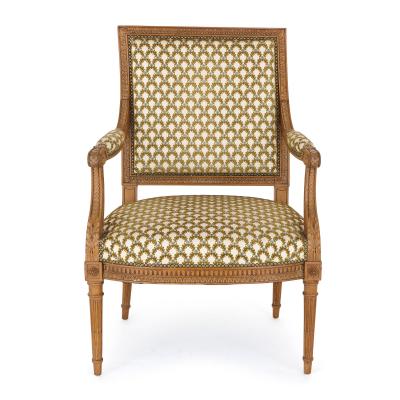 Fran ois Linke Antique silk upholstered beech wood armchair by Linke