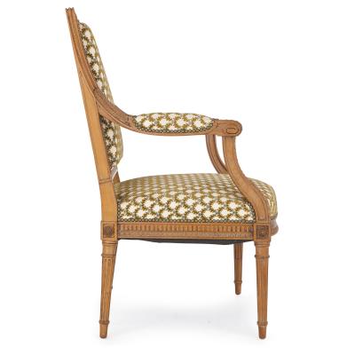 Fran ois Linke Antique silk upholstered beech wood armchair by Linke
