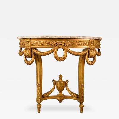 Fran ois Linke Francois Linke Louis XV Carved Wood Marble Top Console