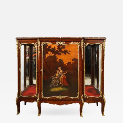 Fran ois Linke Francois Linke a French Ormolu and Vernis Martin Vitrine Commode Cabinet