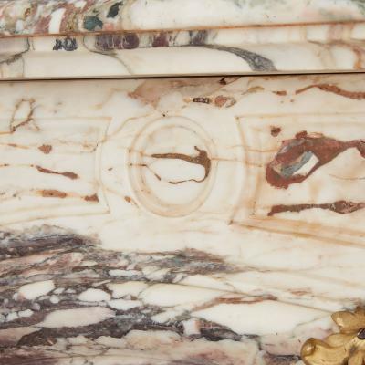 Fran ois Linke Large Fleur de P che marble and ormolu antique fireplace