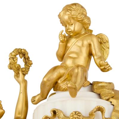 Fran ois Linke Late 19th century ormolu and white marble mantel clock by Linke