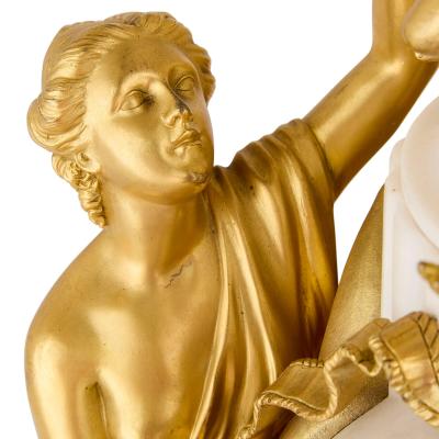 Fran ois Linke Late 19th century ormolu and white marble mantel clock by Linke