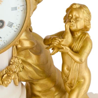 Fran ois Linke Late 19th century ormolu and white marble mantel clock by Linke