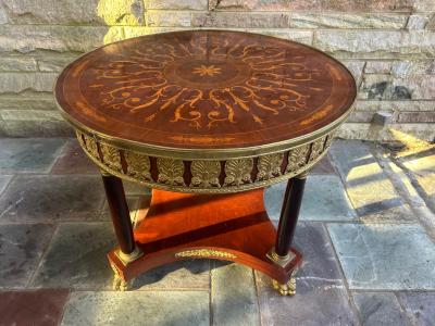 Fran ois Linke Neoclassical French 19th 20th C Circular Marquetry Ormolu Table Fran ois Linke