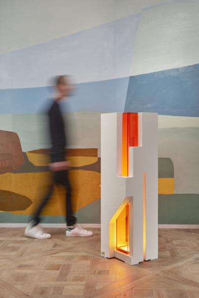 Fran ois Mascarello EDIFICE FLOOR LIGHT SCULPTURE ORANGE 