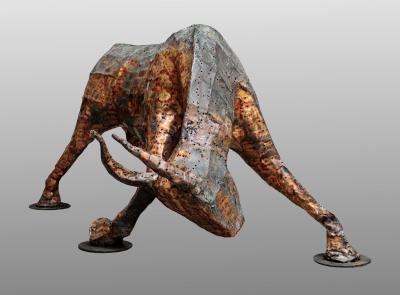 Fran ois Melin Charging bull sculpture by Fran ois Melin France 1970
