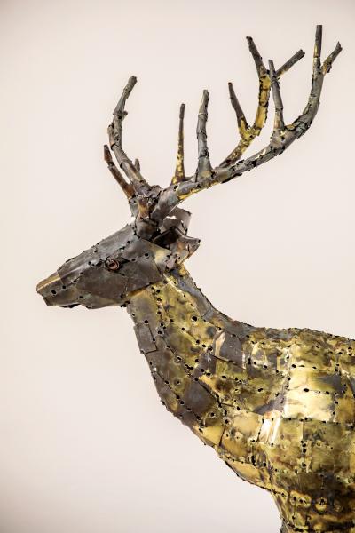 Fran ois Melin Deer sculpture in oxydised brass by Fran ois Melin 1970
