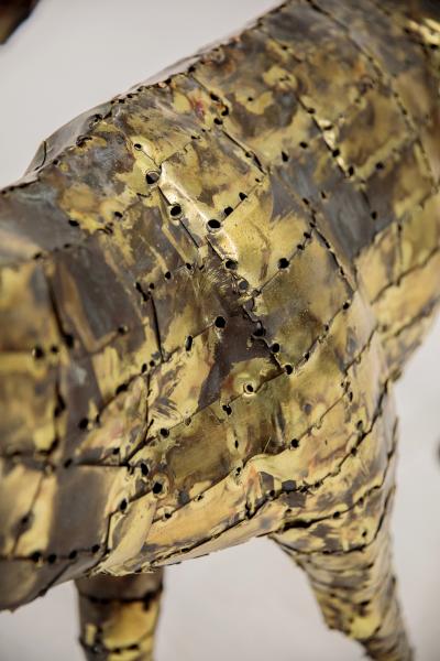 Fran ois Melin Deer sculpture in oxydised brass by Fran ois Melin 1970